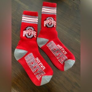 Ohio State cozy socks, red OHIO